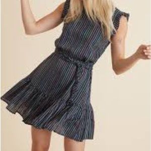 Marine layer Laney mini dress (M) navy multi stripe